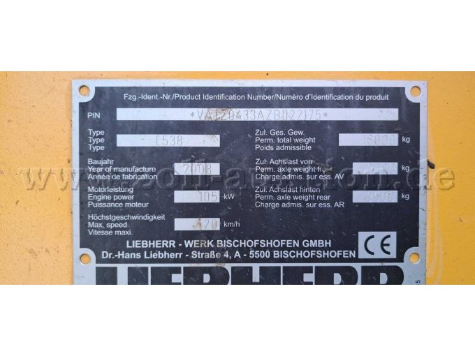 Typenschild Radlader