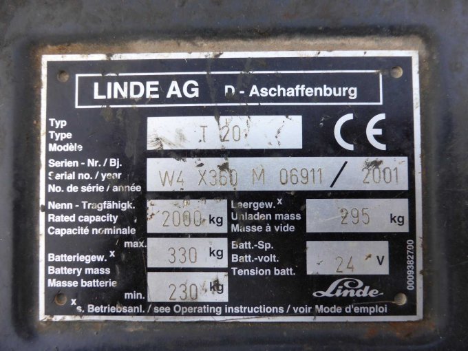 1 Linde elektrischer Niederhubwagen T 20 defekt – foto 8 – kavel bij Zoll-Auktion, Niederwerrn