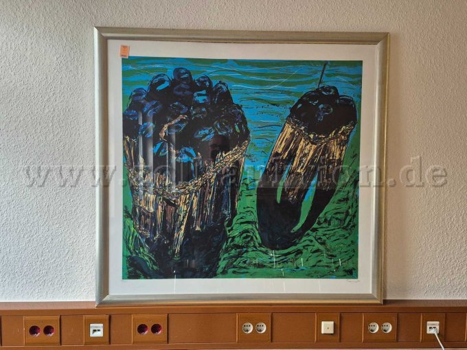 1 Lithographie Kunstwerk "Duckdalben" von Norbert Tadeusz – kavel bij Zoll-Auktion, Hagen