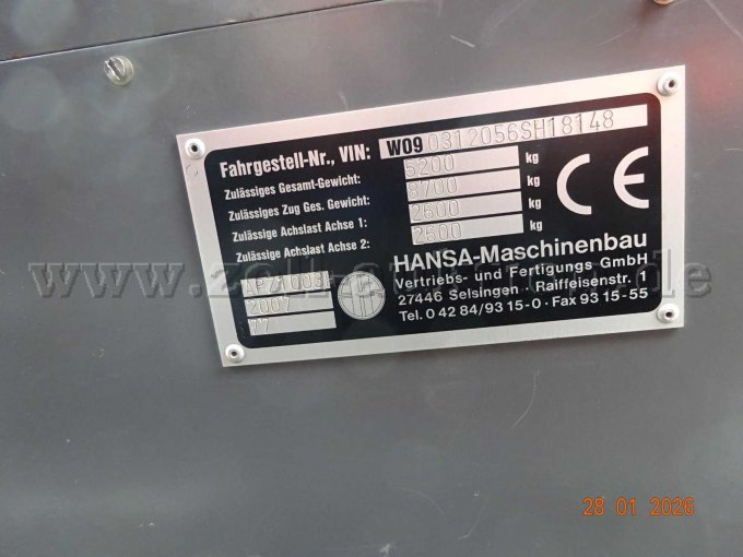Typenschild
Hansa APZ 1003 H