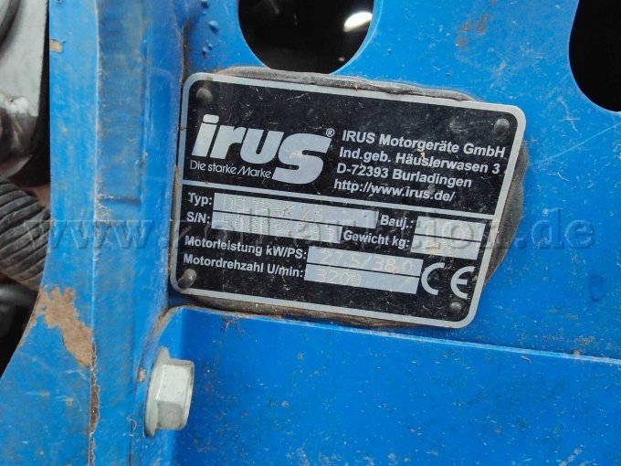 Typenschild Irus Deltrak 2.5