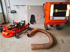 Mähwerk mit Saugkorb und Saugschlauch