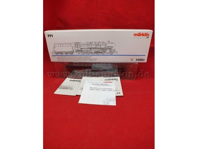 Gesamtansicht "Märklin" Dampflok mit Garantieurkunde und Betriebsanleitung in OVP