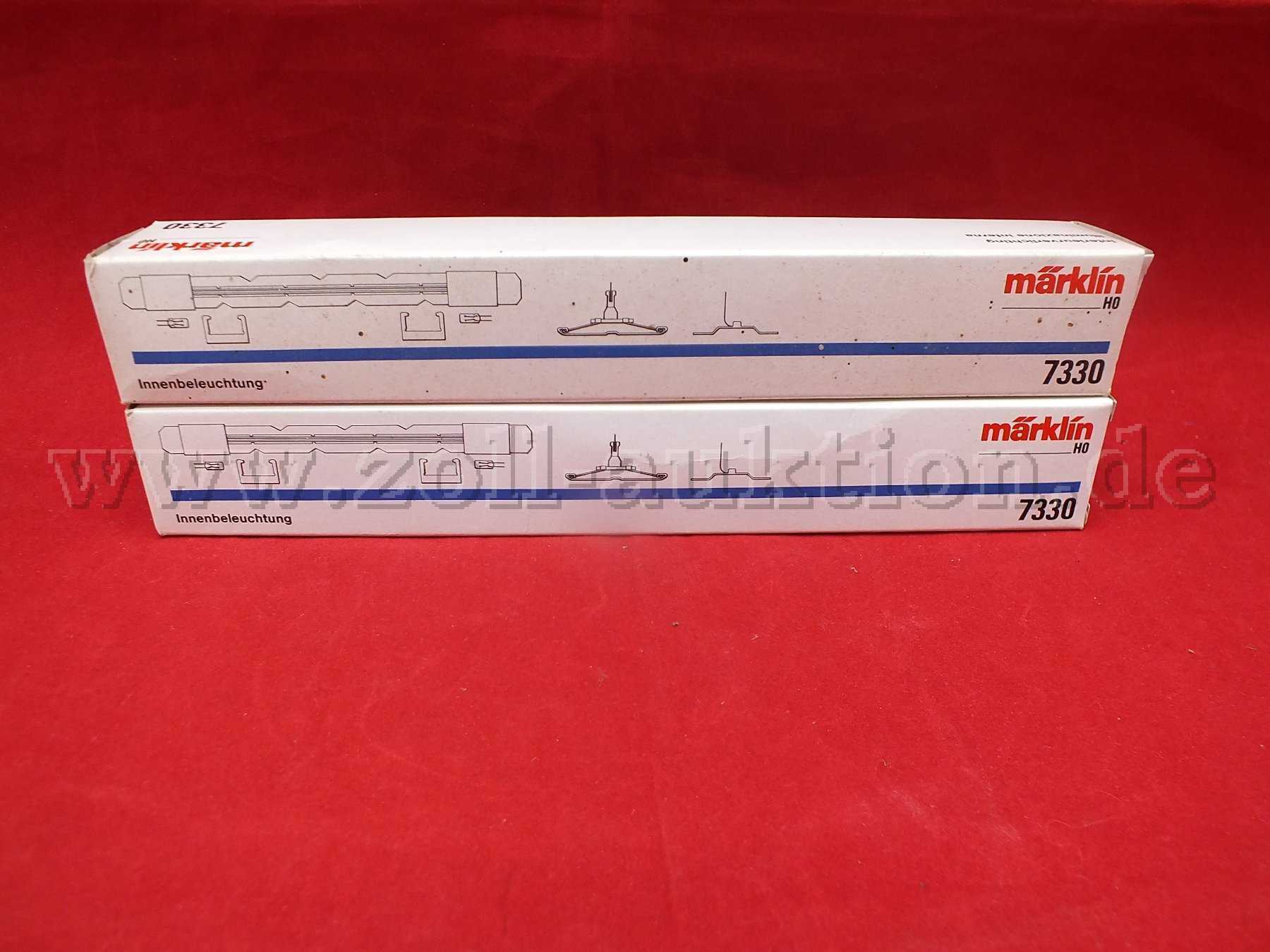 Gesamtansicht der Auktion Märklin 7330 Personenwagen Innenbeleuchtung in OVP mit Beschädigungen