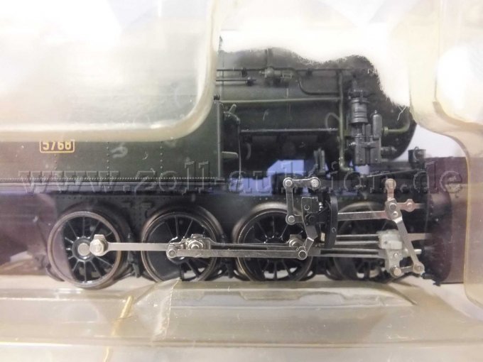 Detailaufnahme der Treibstange, Kuppelstange und Schwingenstange