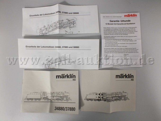 Garantie-Urkunde und Begleithefte von Märklin