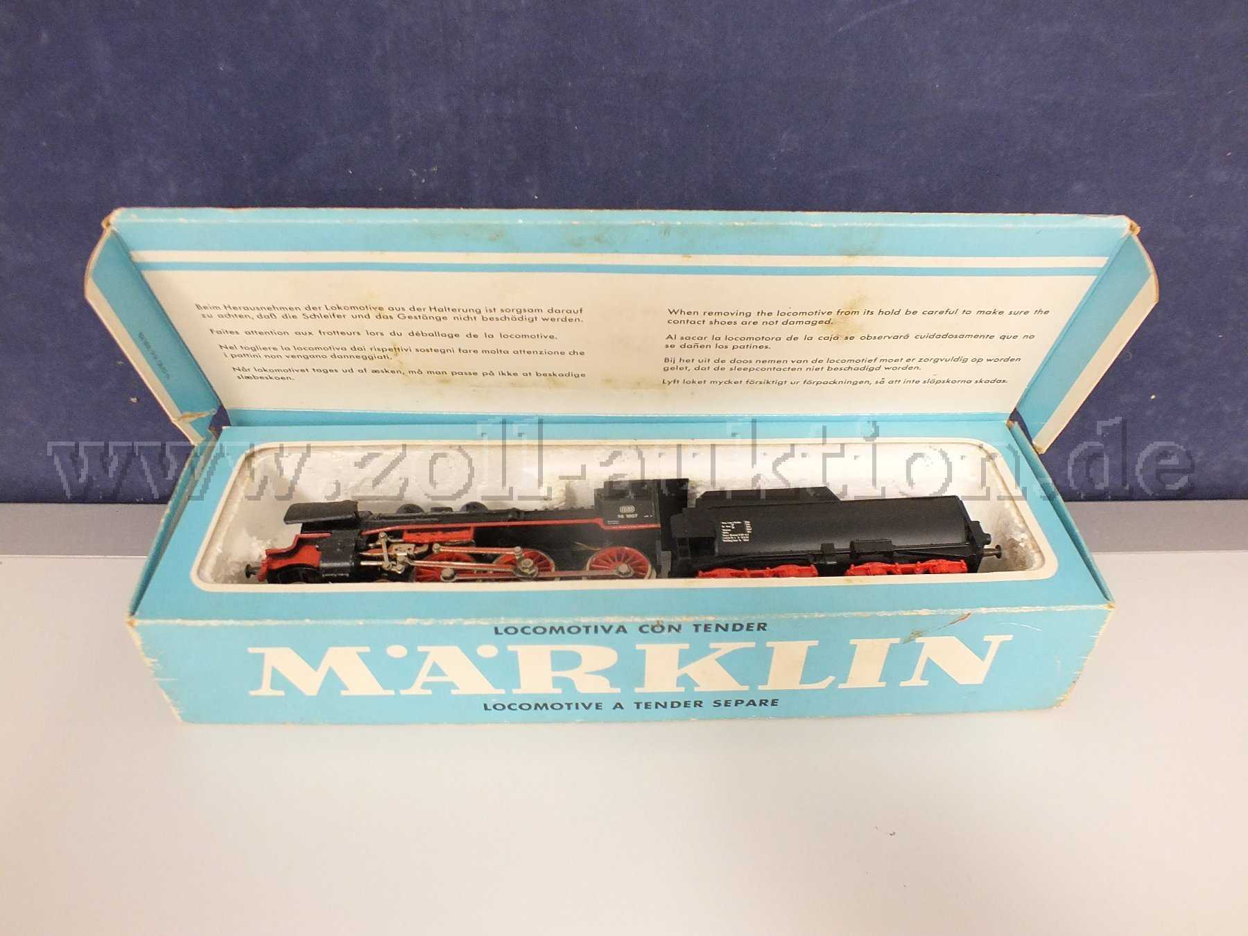 Gesamtansicht der Auktion Dampflokomotive mit Wannentender, Spur H0 in OVP