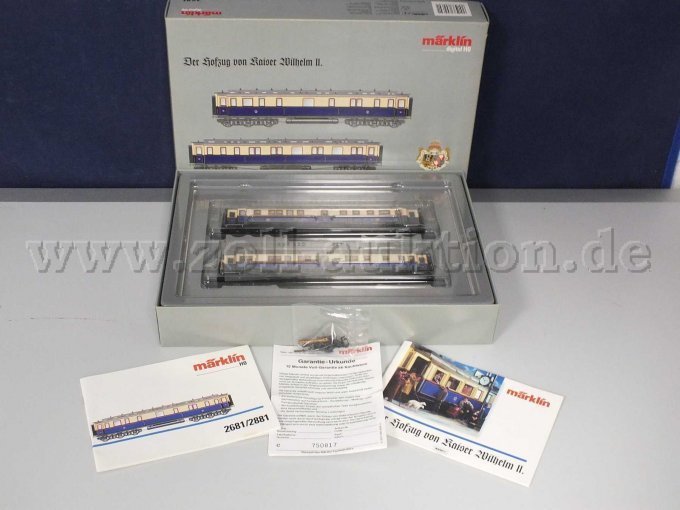 Gesamtansicht des Hofzuges von Kaiser Wilhelm II. (2681) mit Zubehör