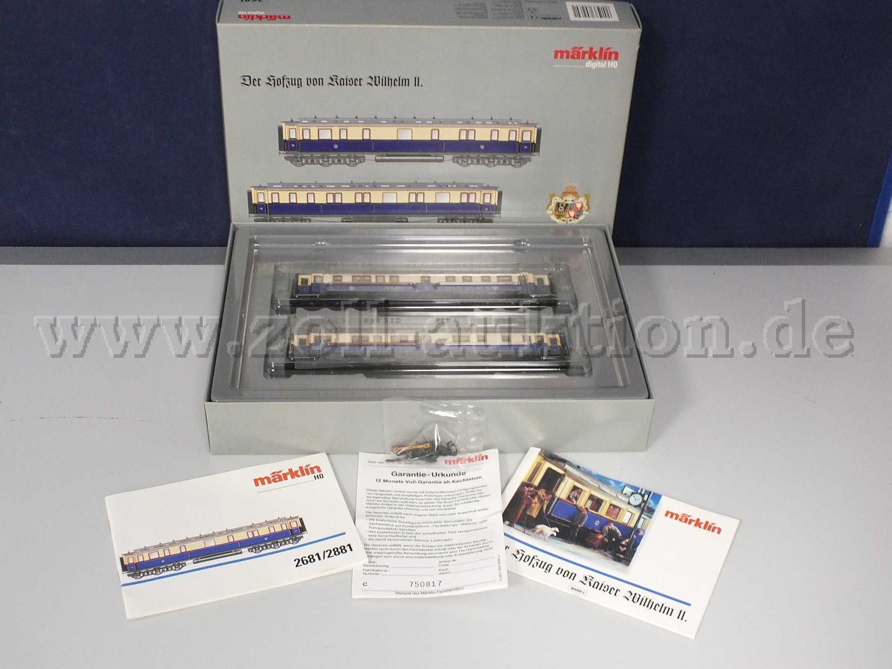 Gesamtansicht des Hofzuges von Kaiser Wilhelm II. (2681) mit Zubehör