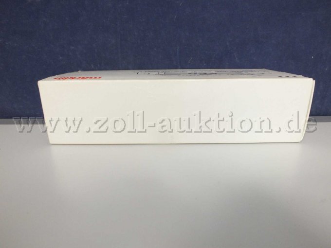 Seitenansicht der Umverpackung liegend von oben mit Beschädigung