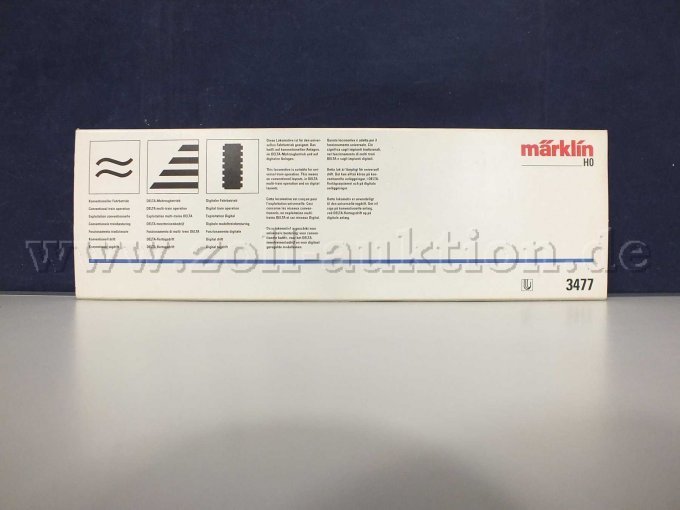 Rückseite der Umverpackung mit Beschreibung von Märklin