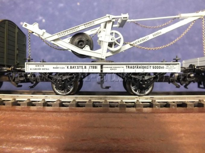 Detailaufnahme hellgrauer Kranwagen von Märklin