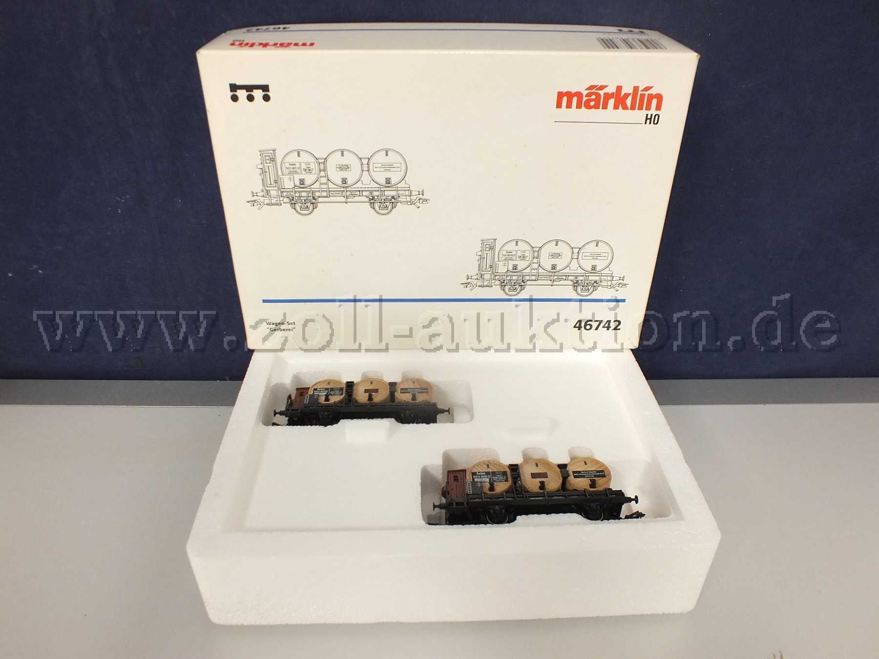 Gesamtansicht der Auktion Wagen-Set 2 Fasswagen der badischen Staatseisenbahnen mit Echtholzfässer