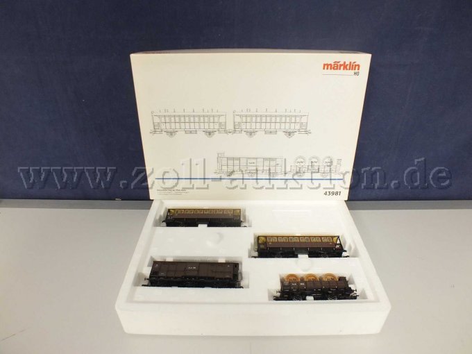 Gesamtansicht der Auktion Wagen-Set Nebenbahnzug der Pfalz Bahn.