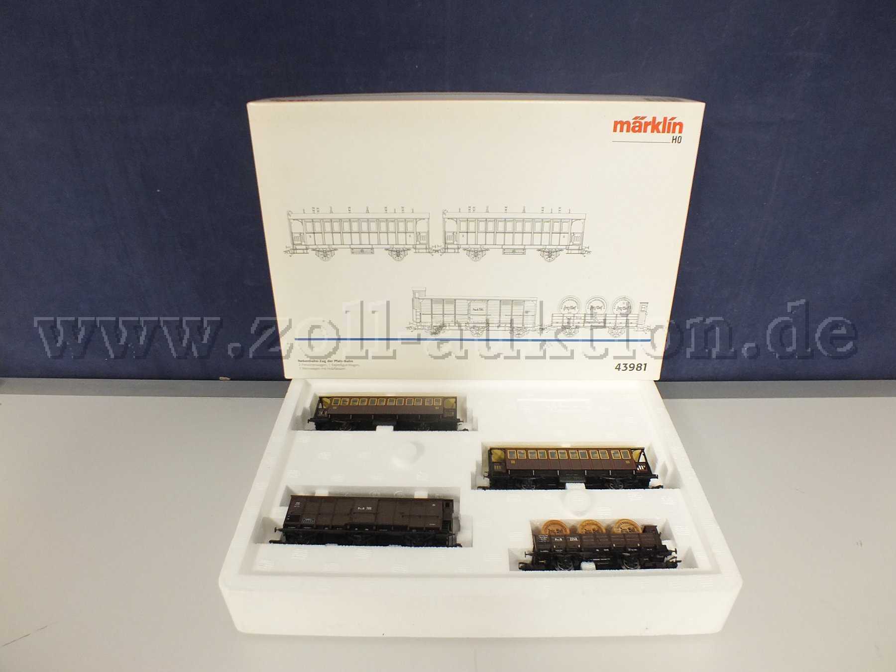 Gesamtansicht der Auktion Wagen-Set Nebenbahnzug der Pfalz Bahn.