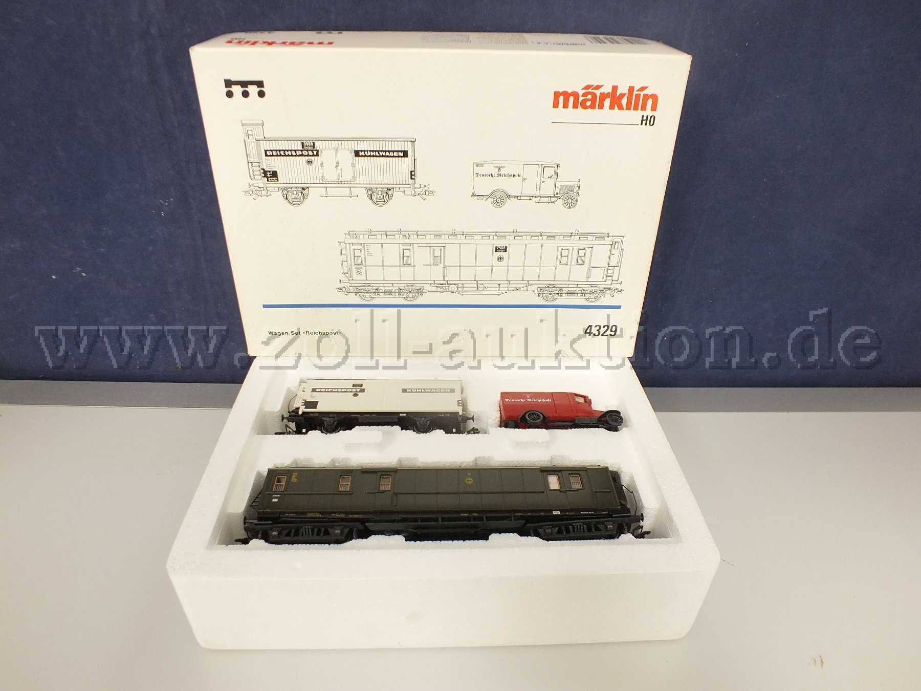 Gesamtansicht der Auktion Wagen-Set Reichspost in OVP