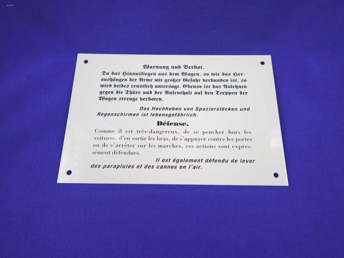 bedruckte Metall-Tafel