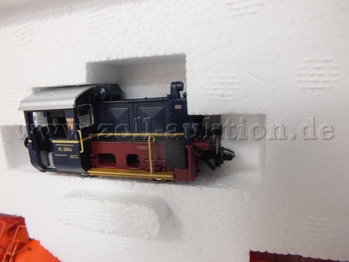 Seitliche Ansicht der Kleinlokomotive VL 0604 der Westfälischen Landes-Eisenbahn (WLE)