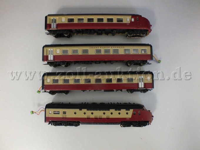 Ansicht der Zugteile liegend