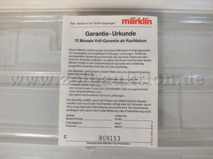 Garantie Urkunde
