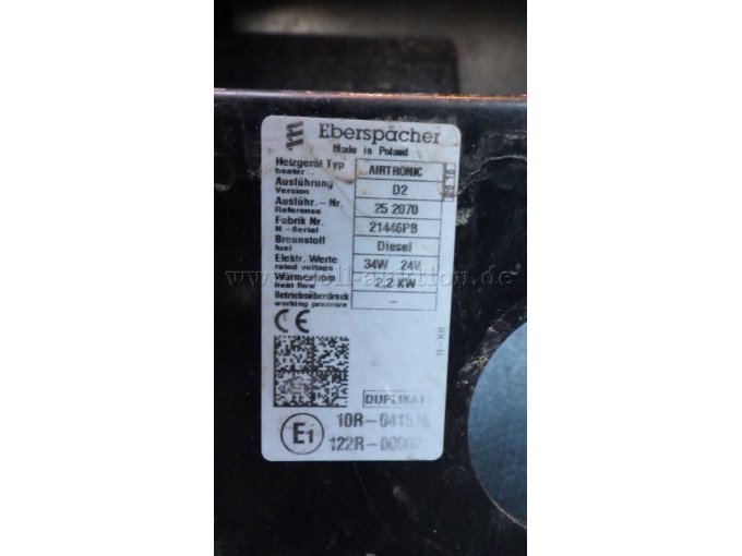 Typenschild Standheizung