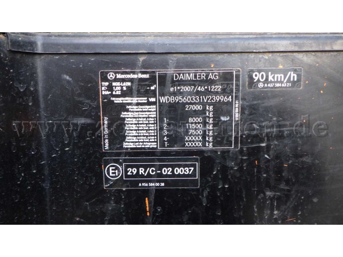 Typenschild Fahrgestell