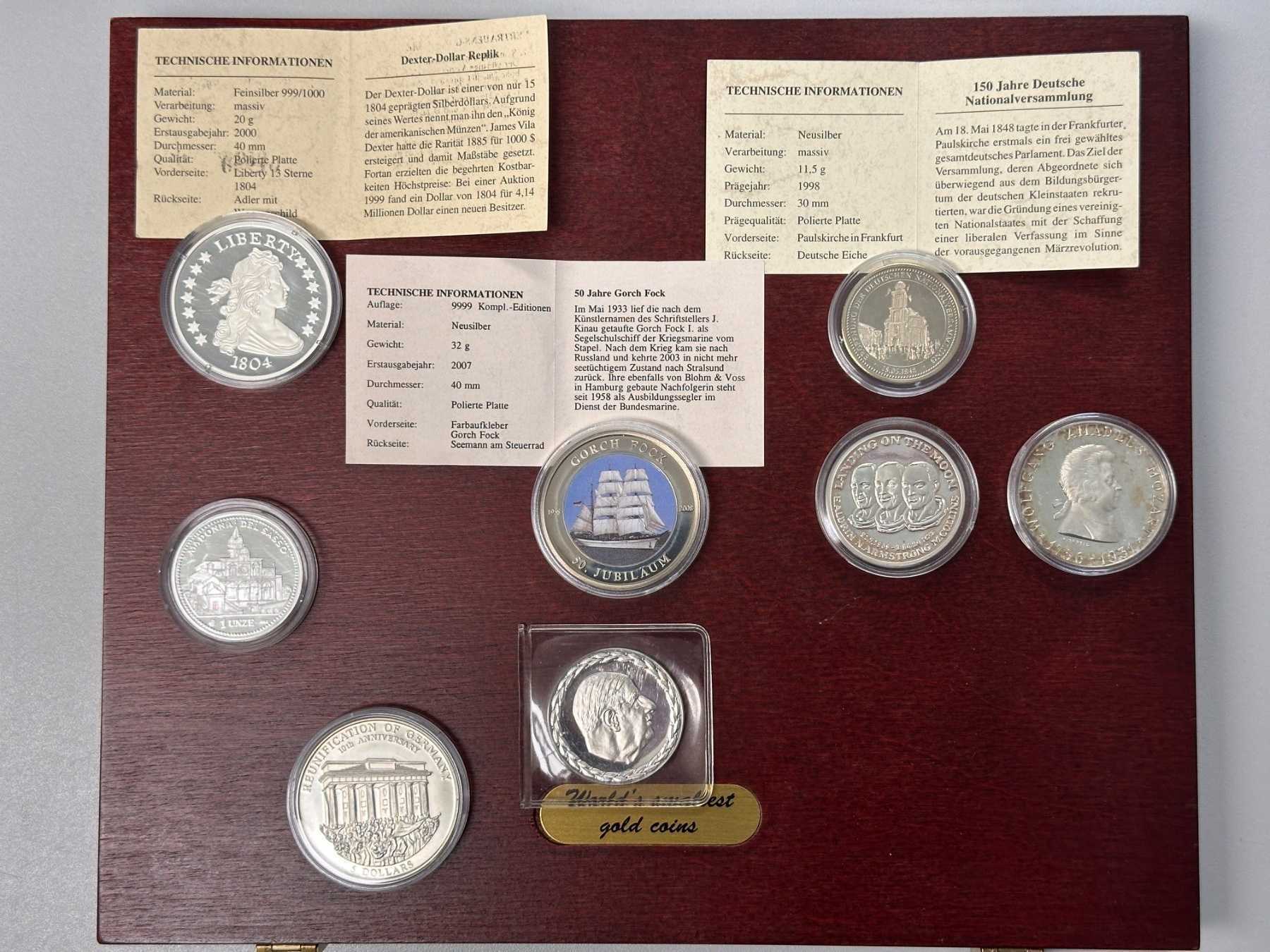 8-teiliges Münz- und Medaillen Konvolut