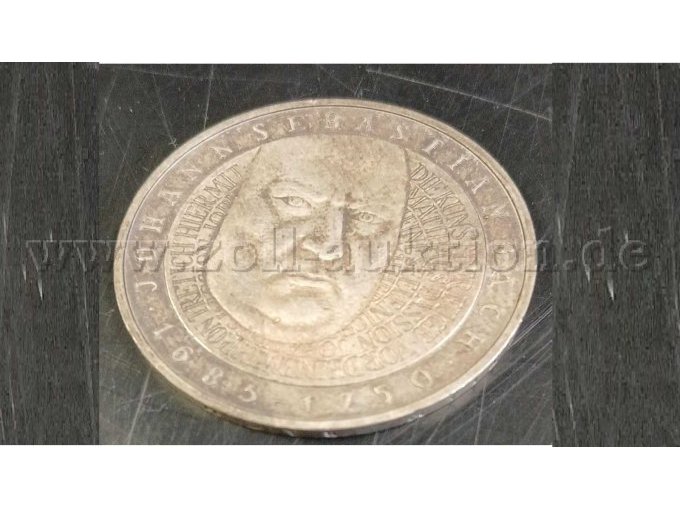 1 Münze Silber zu 10,00 DM JS Bach Jahr 2000 – kavel bij Zoll-Auktion, Wiesbaden
