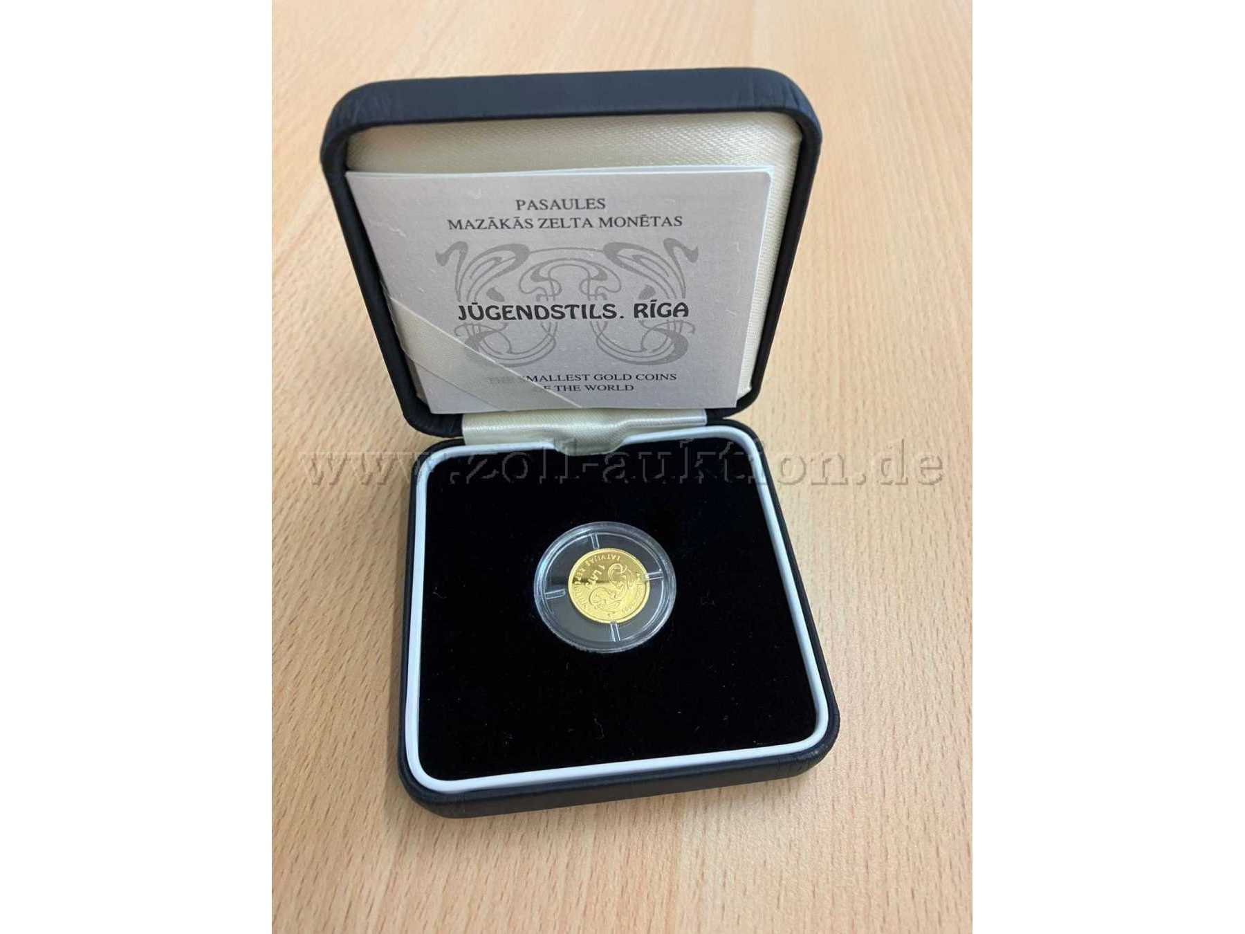 Goldmünze im Etui