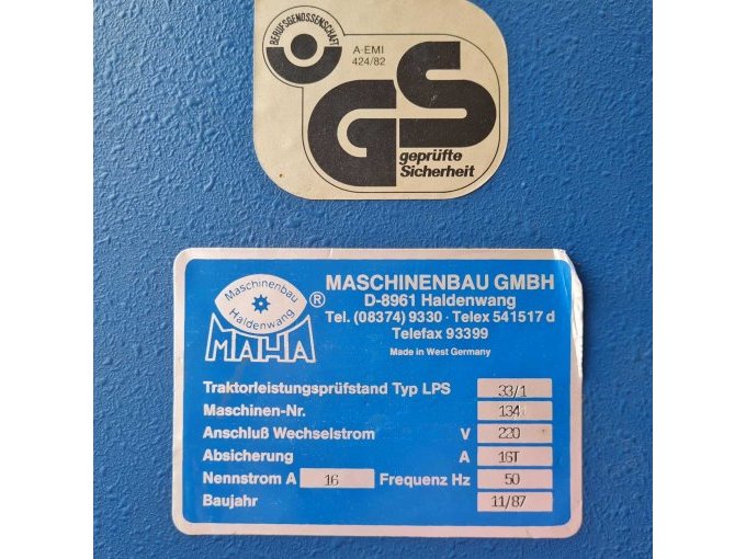 1 MAHA-testbank voor tractorvermogen LPS 33/1 – foto 3 – kavel bij Zoll-Auktion, Marktoberdorf