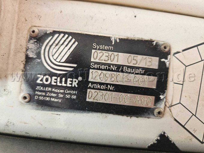 Typenschild Lifter / Schüttung