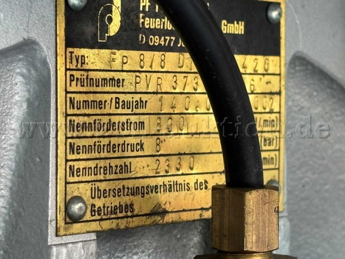 Typenschild Heckpumpe LF8/6