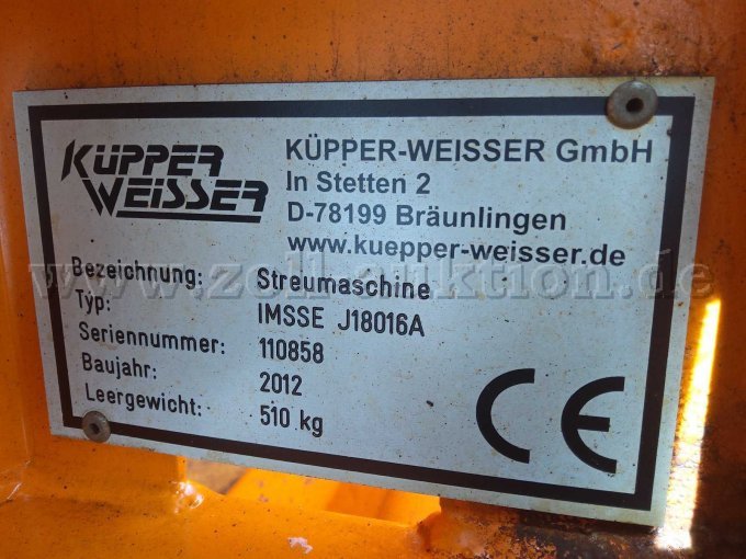 Typenschild Streuer