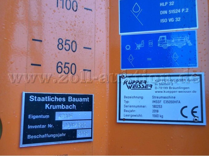 1 MAN-vrachtwagen met open laadbak – TGS 28.400 met Hiab-kraan en Küpper Weisser-strooier – foto 15 – kavel bij Zoll-Auktion, Neu-Ulm