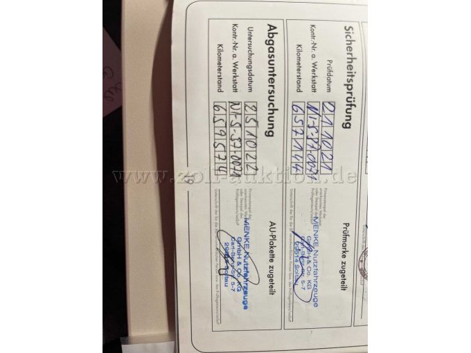 Nachweis letzte Abgasuntersuchung