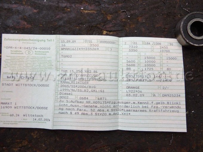 1 MAN TGM 15.250 4x2 BL RS 3825 Kombiniertes HD – Spül und Saug-Druck Tankfahrzeug – foto 11 – kavel bij Zoll-Auktion, Wittstock/Dosse