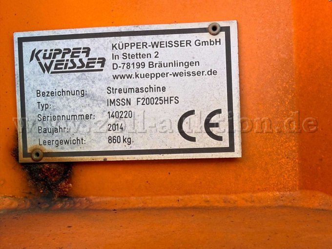Typenschild Streuer