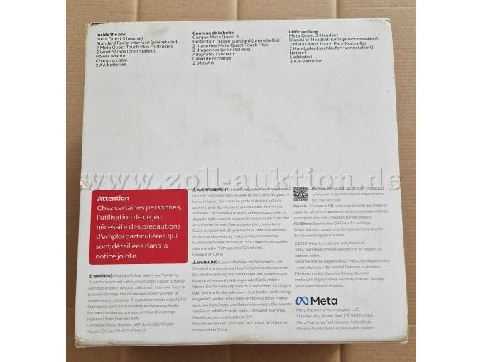 Verpackung Rückseite mit Beschreibung.