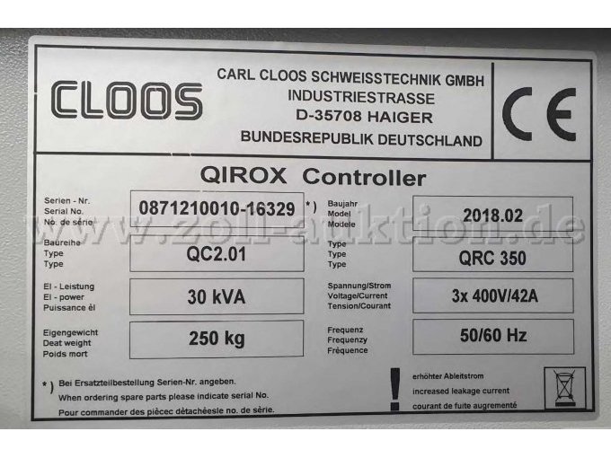 Steuerschrank Typenschild