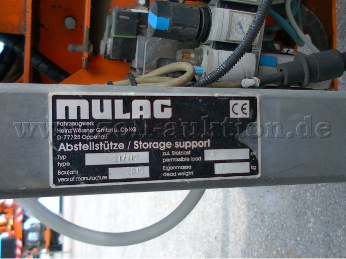 MULAG MRM300, MLM200 & RMK 1200 Typenschild Abstellstütze
