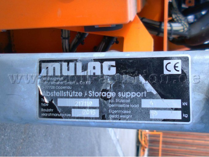 MULAG MRM300, MLM200 & RMK 1200 Typenschild Abstellstütze