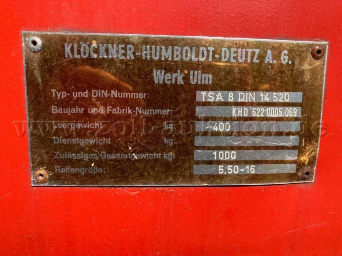 1 Magirus TSA Klöckner Humboldt Deutz A.G – foto 9 – kavel bij Zoll-Auktion, Bielefeld