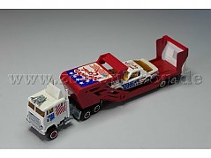 Majorette Modellauto Sattelzug Renntransporter mit Racing Car, 1:87 und 1:62 Gesamtansicht