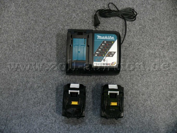 2 Stück 5,0 Ah Akkus BL1850B mit Schnellladegerät DC18RC