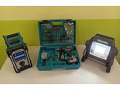 Makita Akkuschrauber, Baustellenradio + LED-Strahler