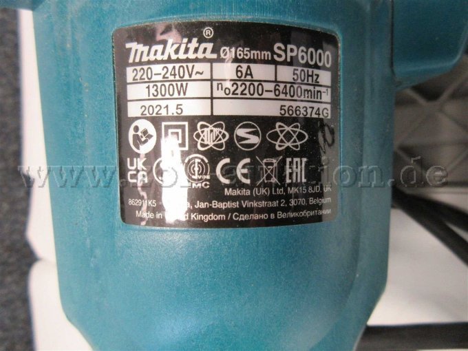 Makita Tauchsäge Typenschild