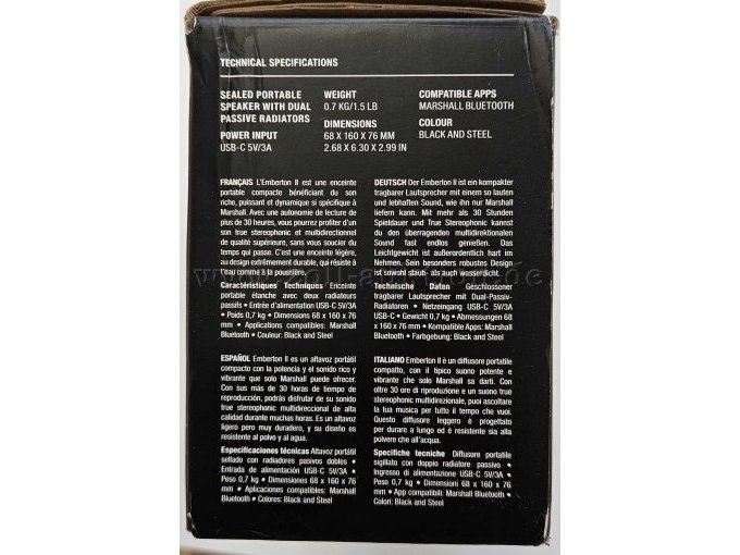 Originalverpackung Seite