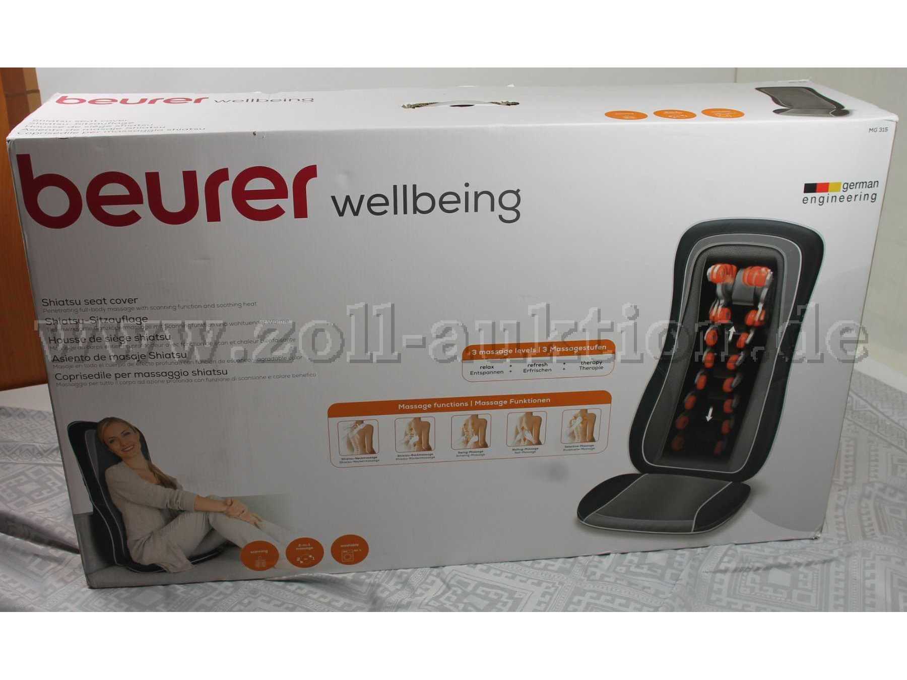 1 Massagegerät „Beurer“ Shiatsu Sitzauflage MG 315 - Vorderseite