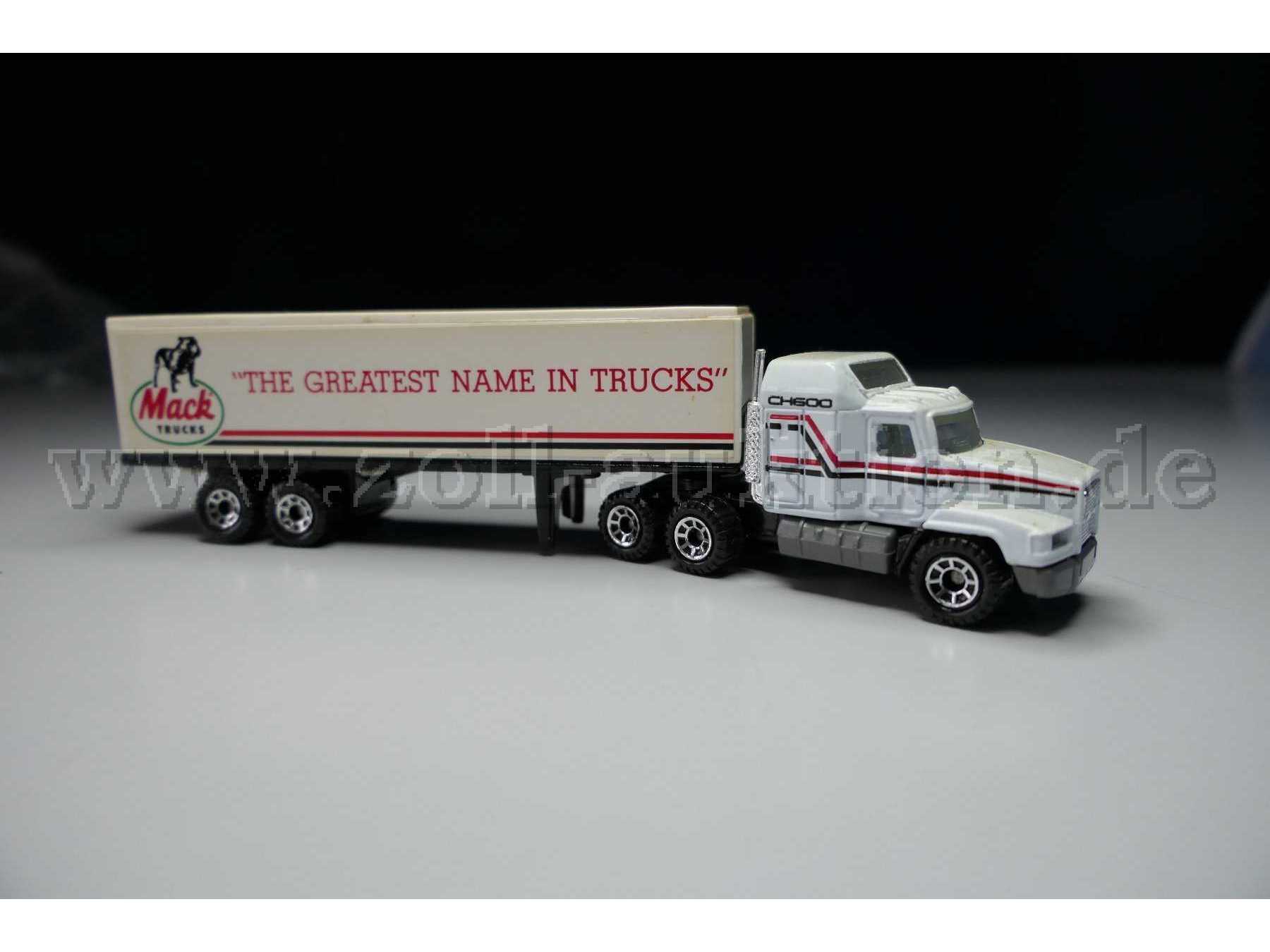 Matchbox Sattelzug Mack Trucks Ansicht von der Seite