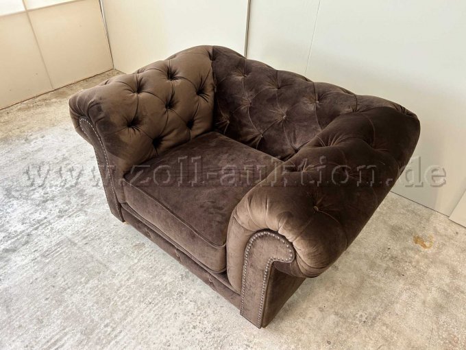 Chesterfield Sessel Old England von rechts oben